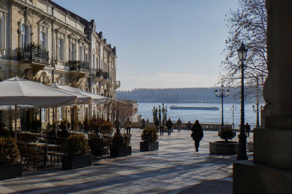 The Danube river wide under an open sky near the Ruse crossing point