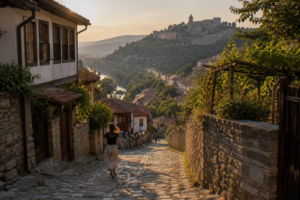 Cobbled lane with traditional revival-era houses in the Varosha quarter