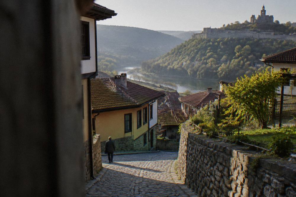 A winding road through forested hills in northern Bulgaria